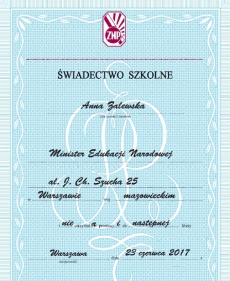SWIADECTWO A.ZALEWSKA 2017
